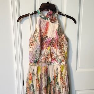 Ted Baker long floral halter dress size 0/1